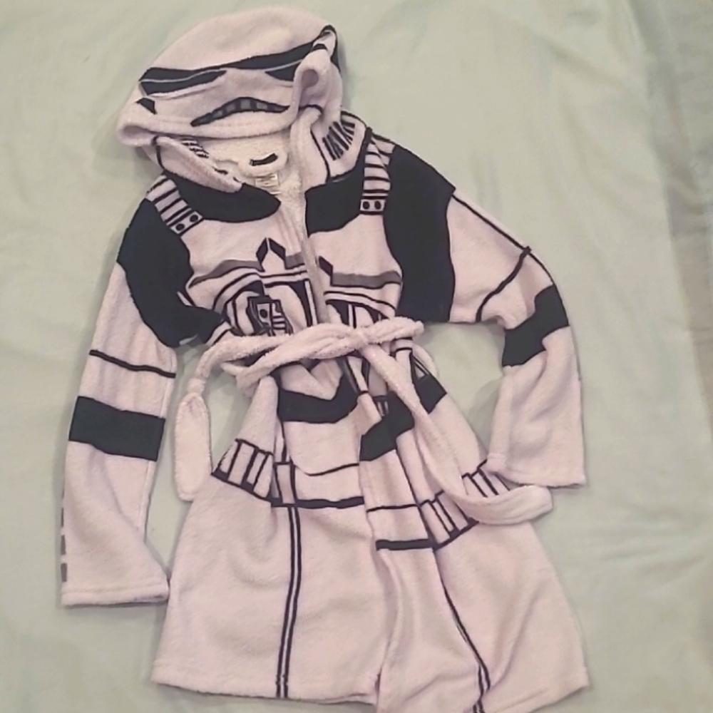Star Wars robe w/ hoodie szS white/black